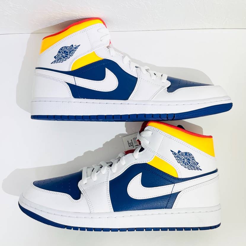 NIKE AIR JORDAN 1 MID "WHITE/NAVY/YELLOW"