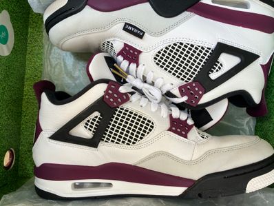 Paris Saint Germain ×Nike Air Jordan 4 Retro "White/Bordeaux/Neutral Gray"