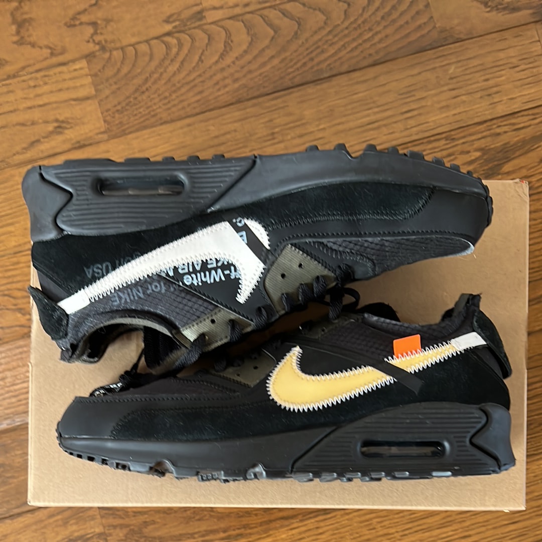 Off-White × Nike Air Max 90 "Black/Black-Cone-White"