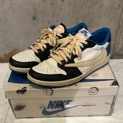 Travis Scott × fragment design × Nike Air Jordan 1 Low OG SP "Military Blue"