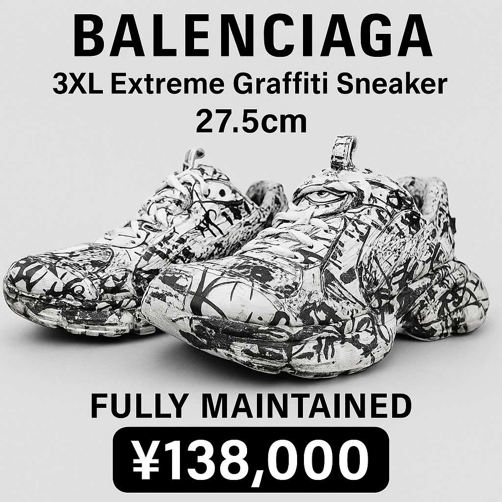 BALENCIAGA 3XL Extreme Graffiti Sneaker "White/Black"