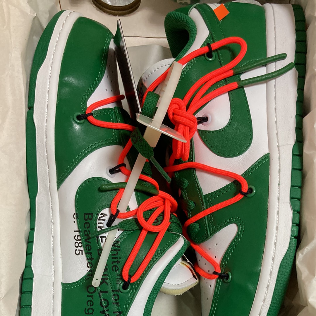 Off-White × Nike Dunk Low "White/Pine Green"