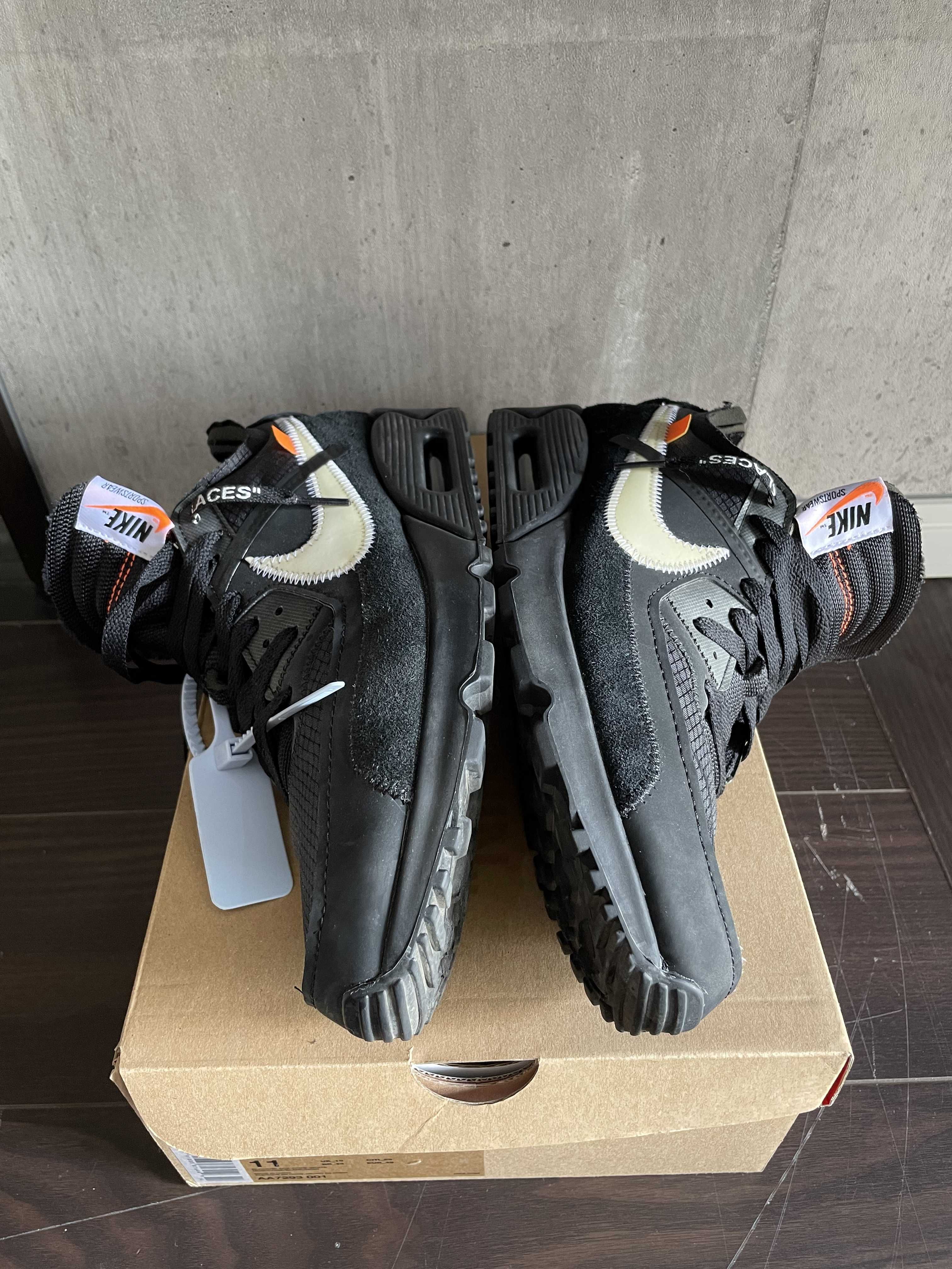 Off-White × Nike Air Max 90 "Black/Black-Cone-White"