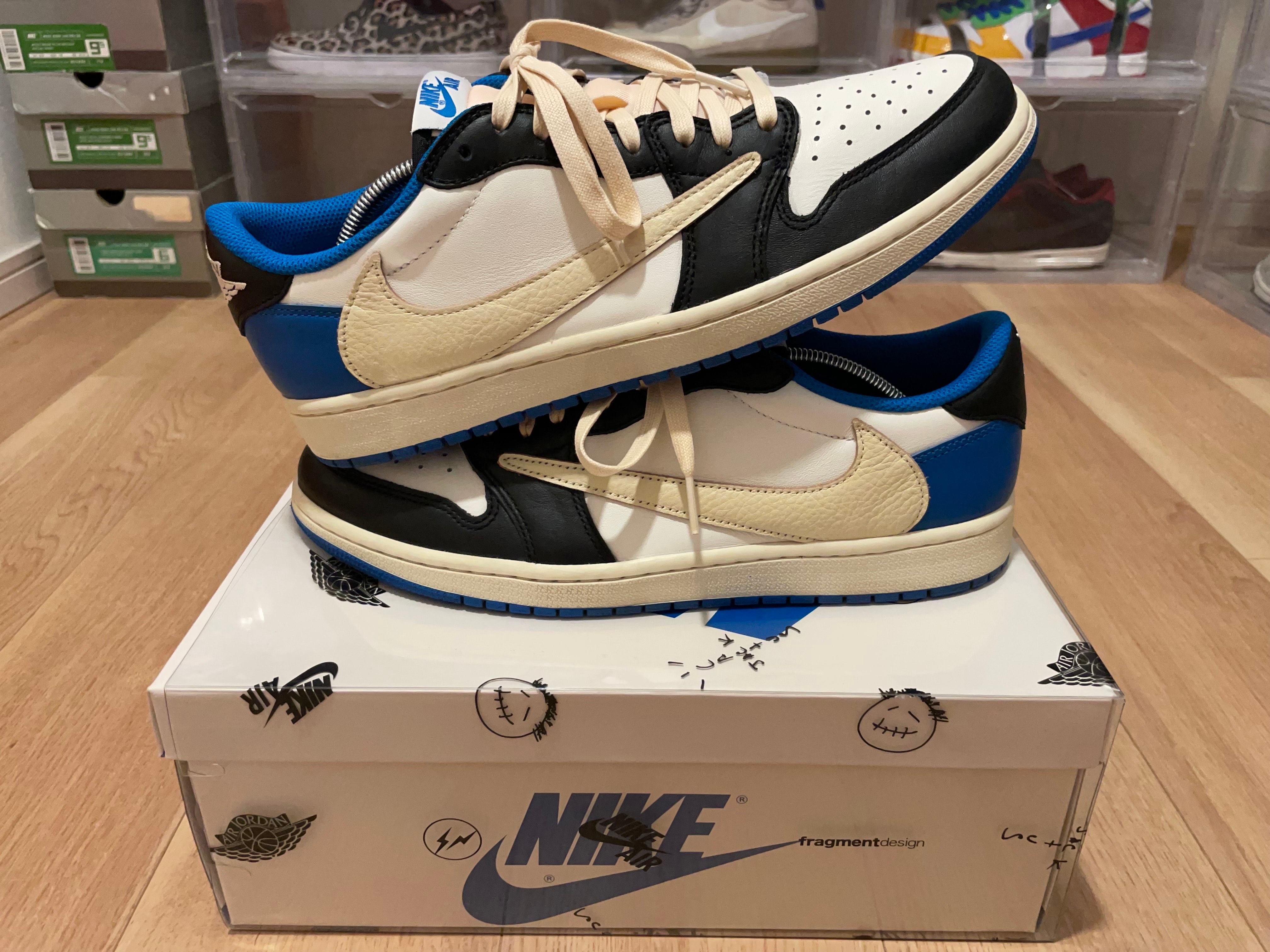 Travis Scott × fragment design × Nike Air Jordan 1 Low OG SP "Military Blue"
