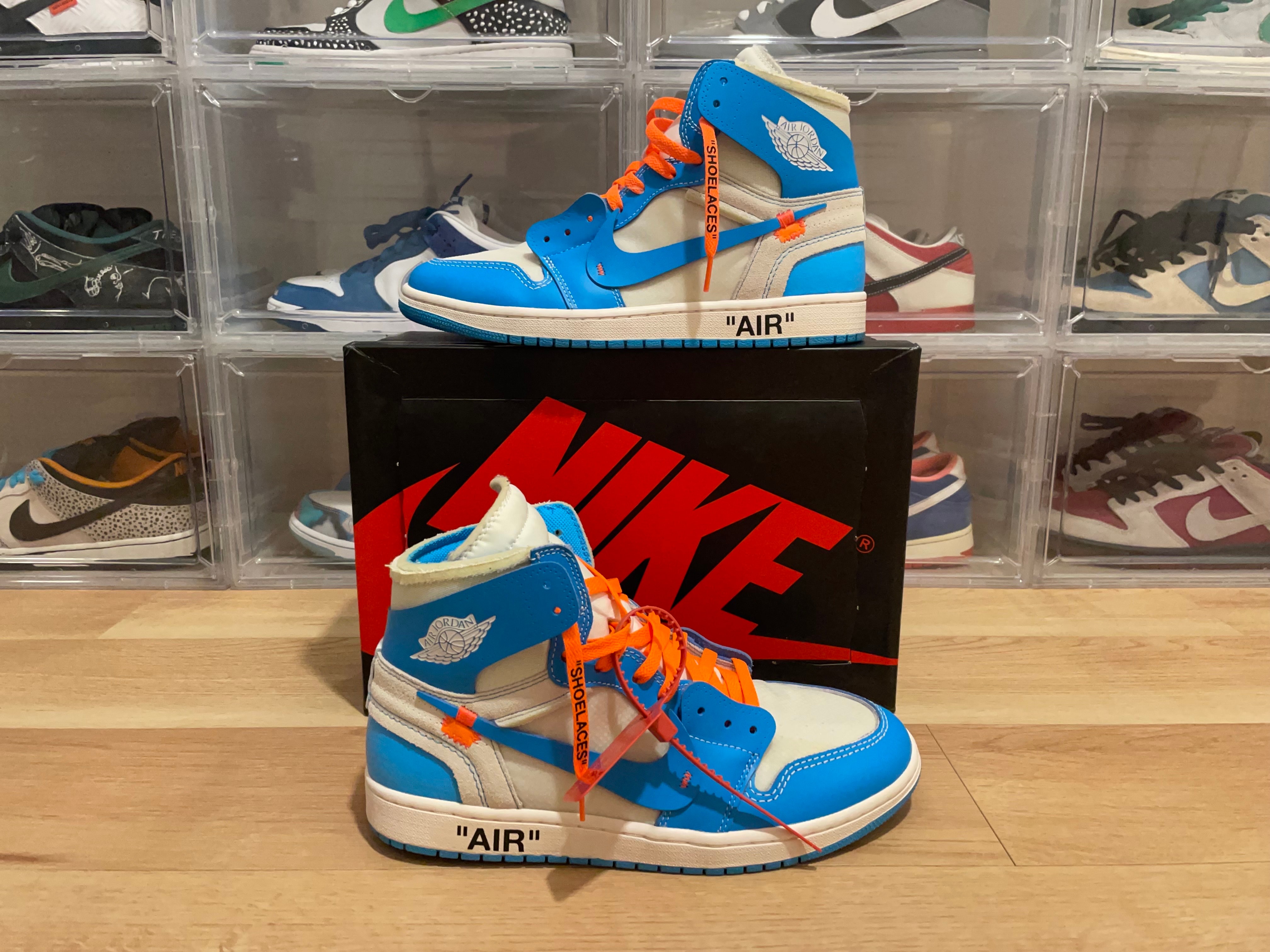 Off-White × Nike Air Jordan 1 High UNC "White/Dark Powder Blue"