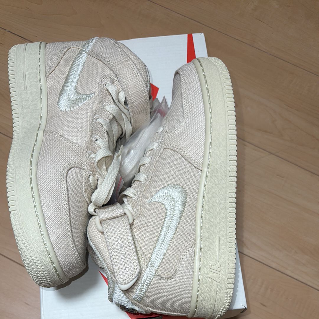 Stussy × Nike Air Force 1 Mid "Fossil Stone"