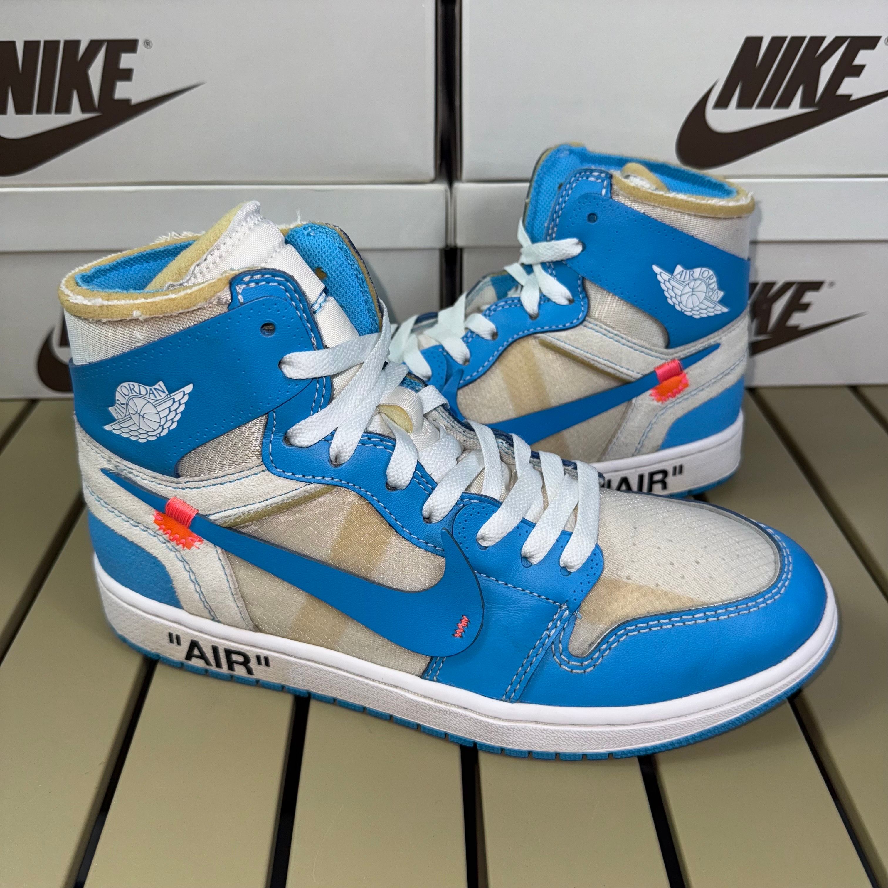 Off-White × Nike Air Jordan 1 High UNC "White/Dark Powder Blue"