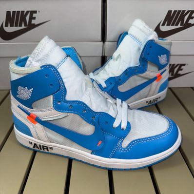 Off-White × Nike Air Jordan 1 High UNC "White/Dark Powder Blue"