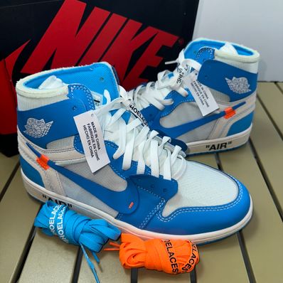 Off-White × Nike Air Jordan 1 High UNC "White/Dark Powder Blue"