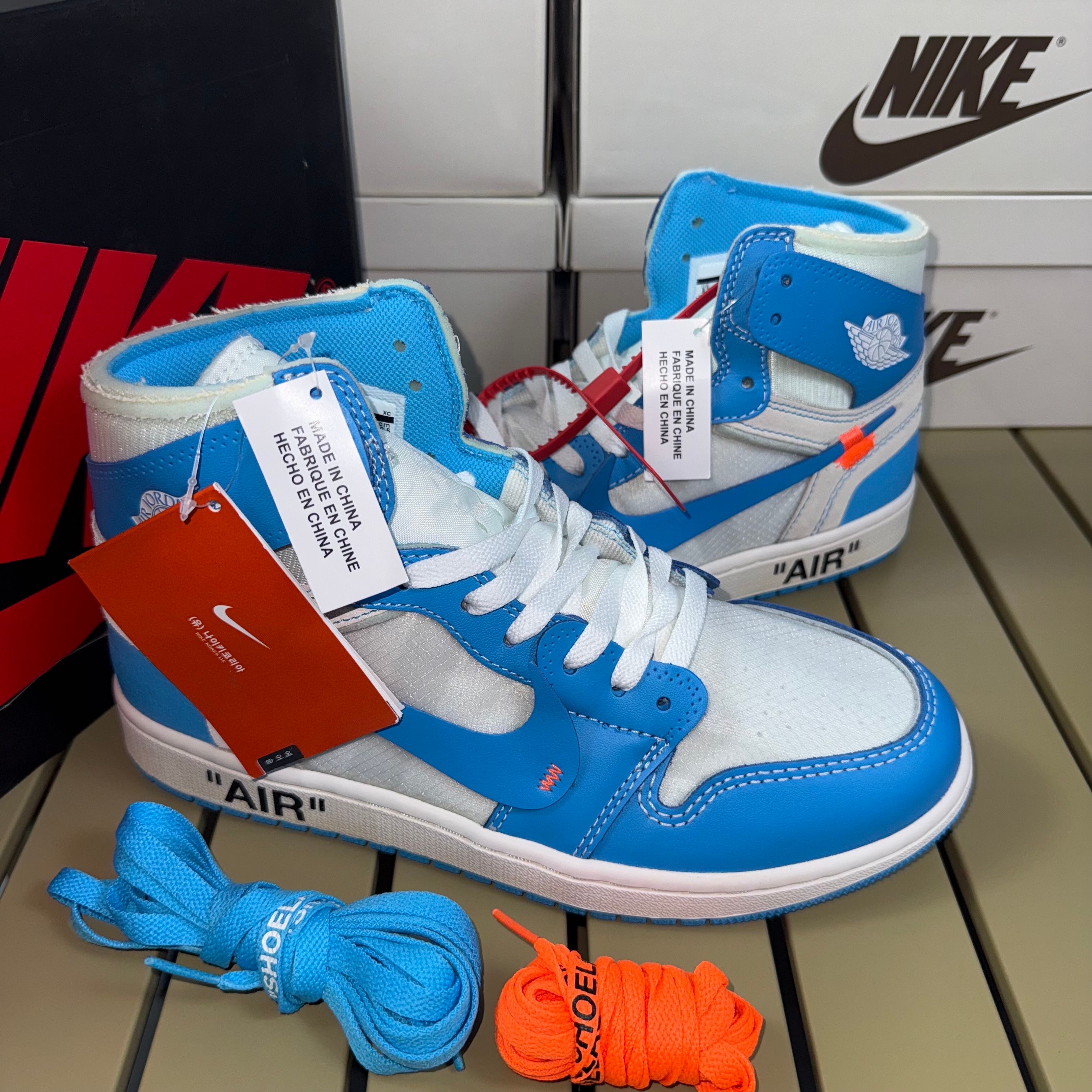 Off-White × Nike Air Jordan 1 High UNC "White/Dark Powder Blue"