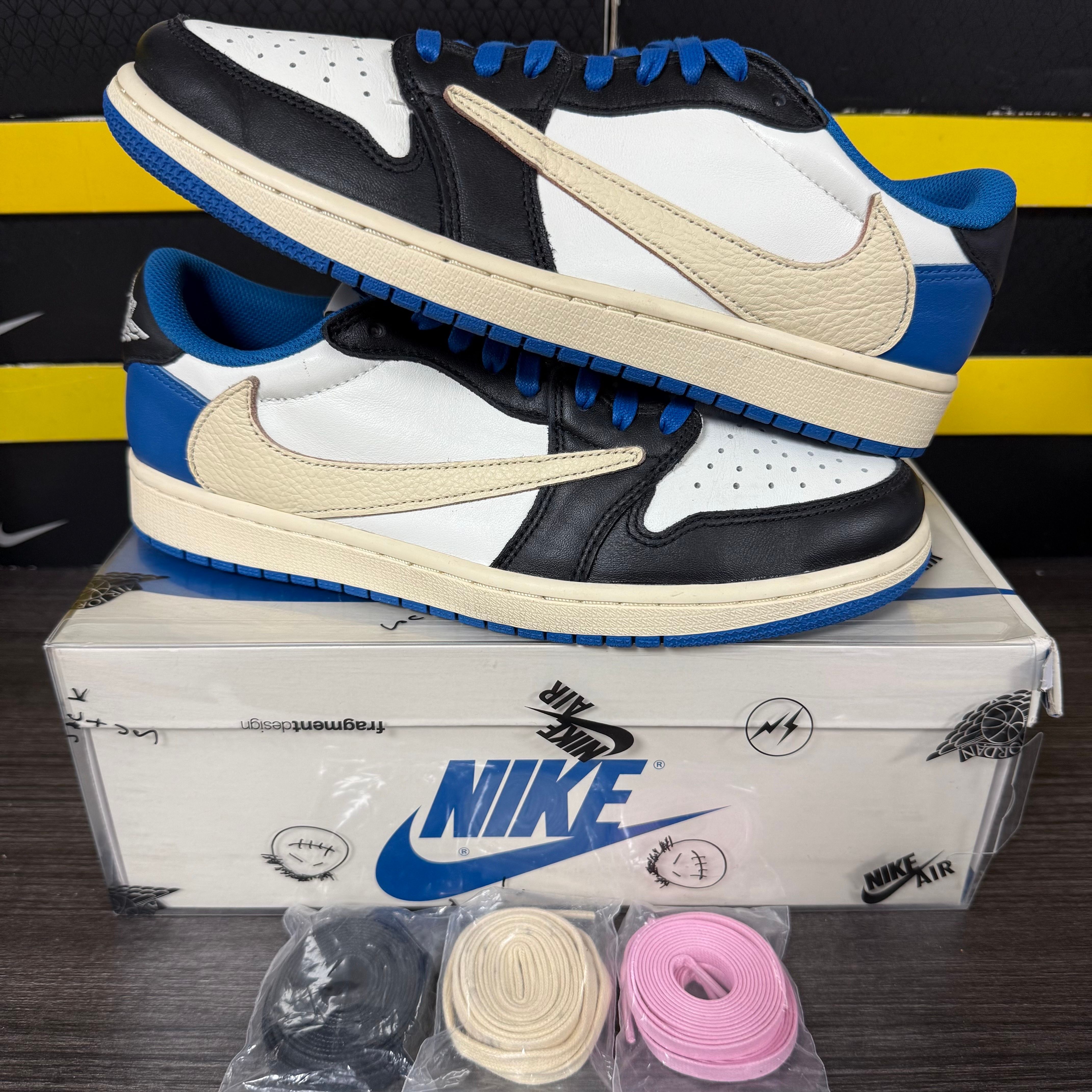 Travis Scott × fragment design × Nike Air Jordan 1 Low OG SP "Military Blue"