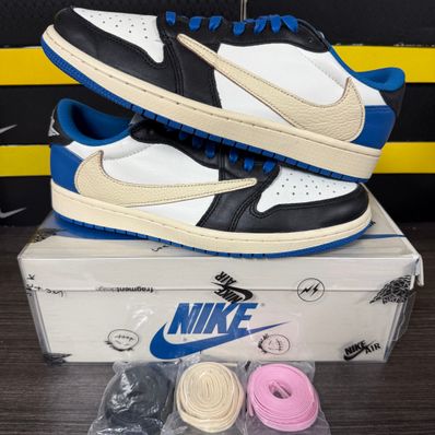 Travis Scott × fragment design × Nike Air Jordan 1 Low OG SP "Military Blue"