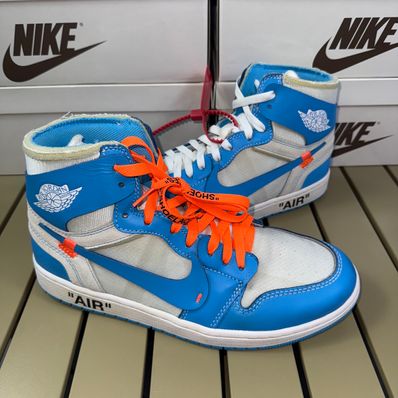 Off-White × Nike Air Jordan 1 High UNC "White/Dark Powder Blue"
