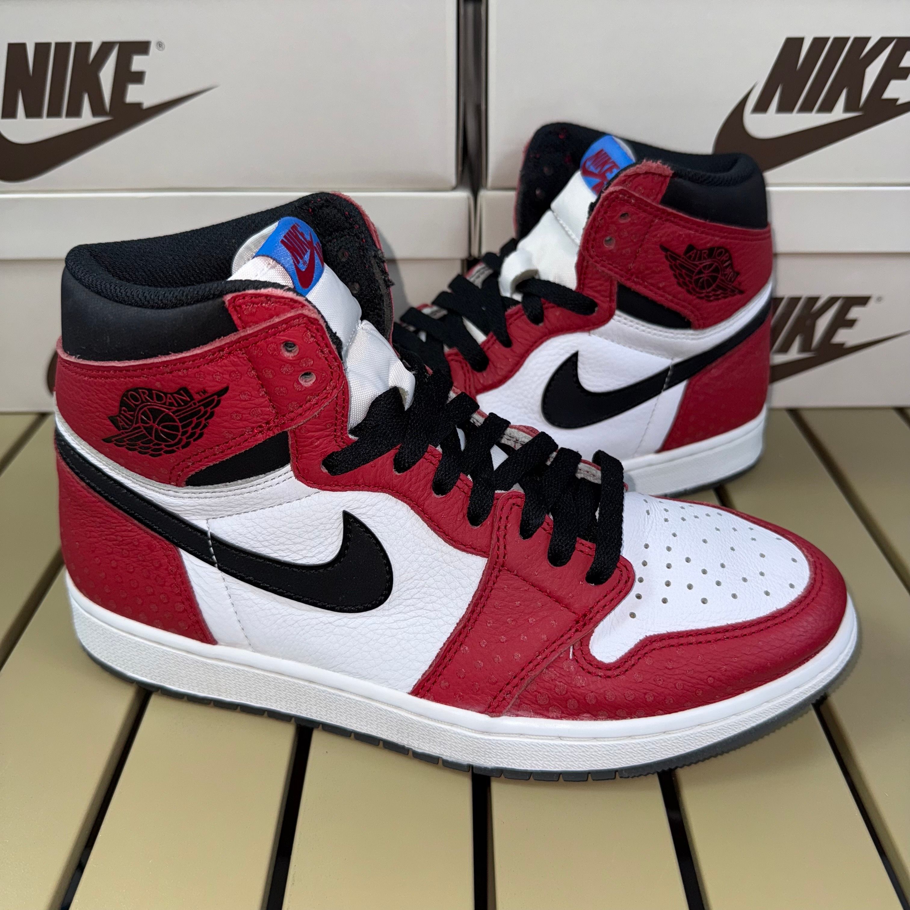 Spiderman × Nike Air Jordan 1 Origin Story "Gym Red/White/Photo Blue/Black"