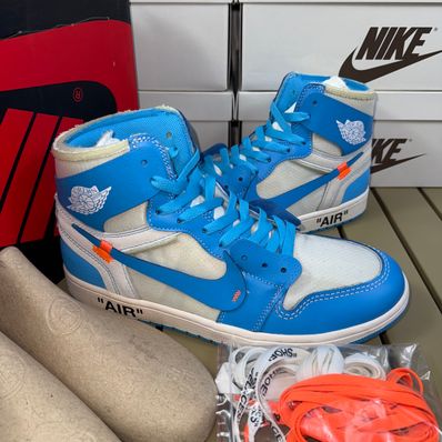 Off-White × Nike Air Jordan 1 High UNC "White/Dark Powder Blue"