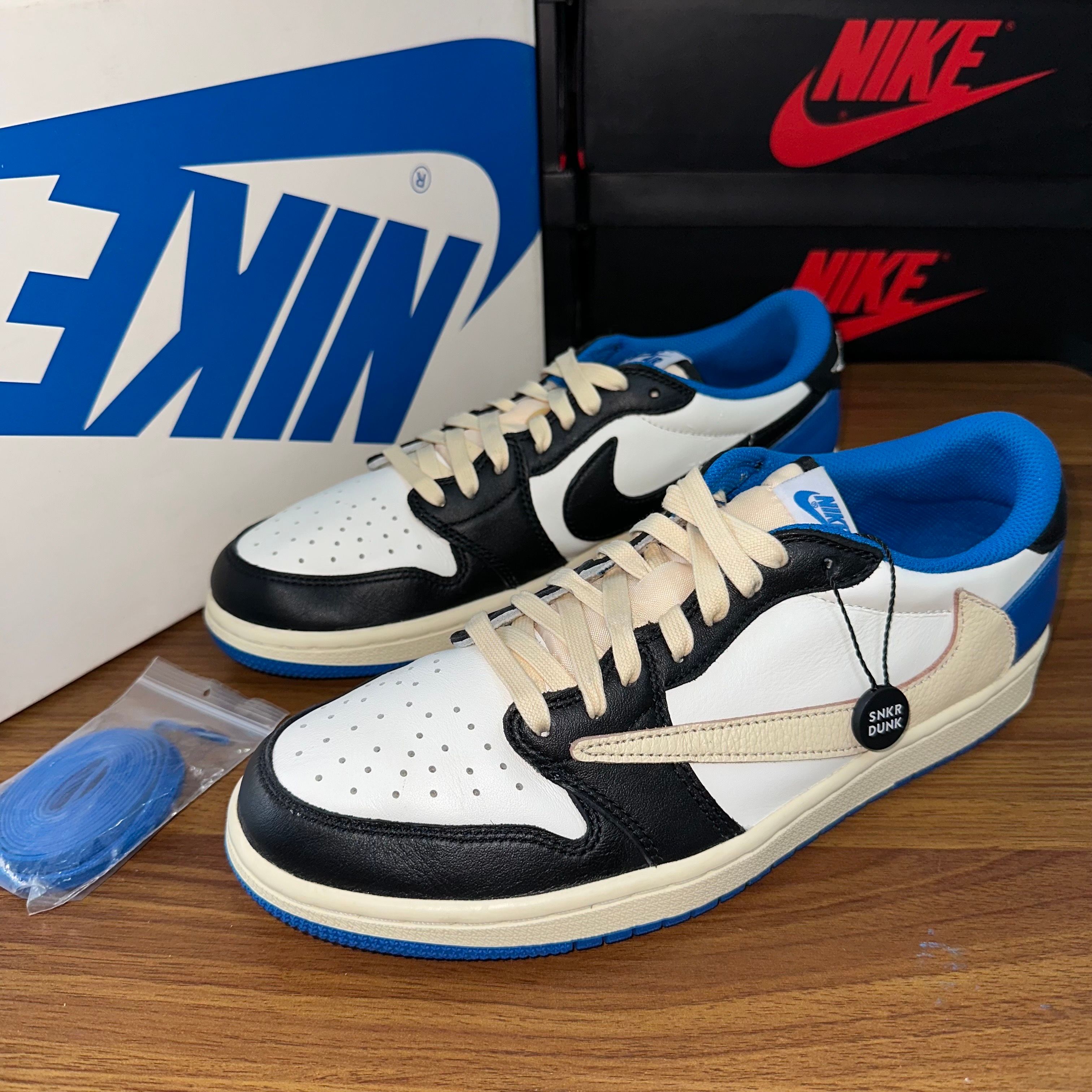 Travis Scott × fragment design × Nike Air Jordan 1 Low OG SP "Military Blue"