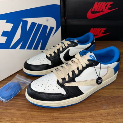 Travis Scott × fragment design × Nike Air Jordan 1 Low OG SP "Military Blue"