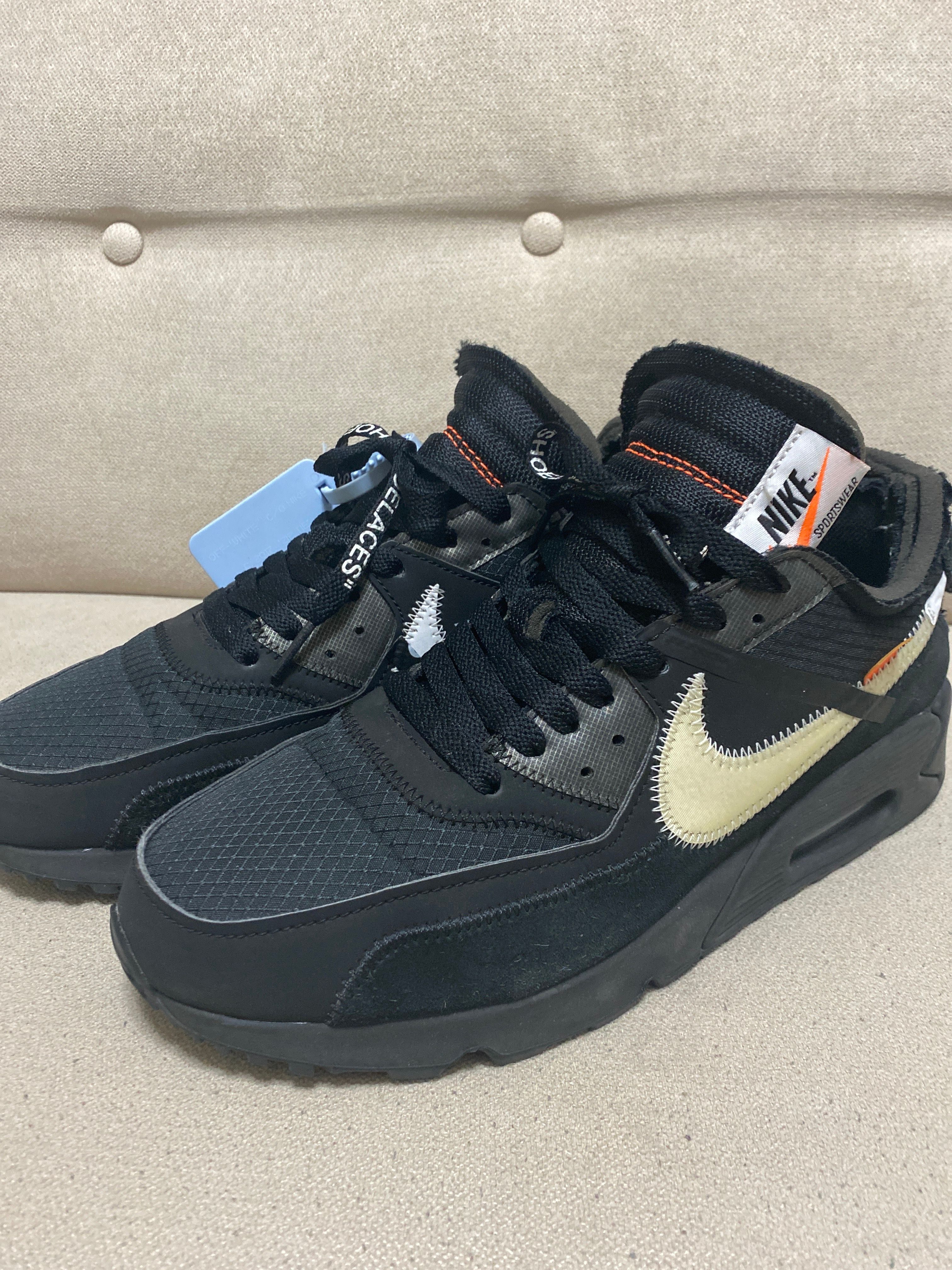 Off-White × Nike Air Max 90 "Black/Black-Cone-White"
