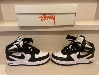 Stussy × Nike Air Force 1 Mid "Black and Light Bone"