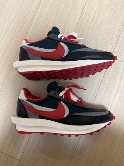 UNDERCOVER × sacai × Nike LD Waffle "Midnight Spruce/Pale Ivory-Dark Grey-University Red"