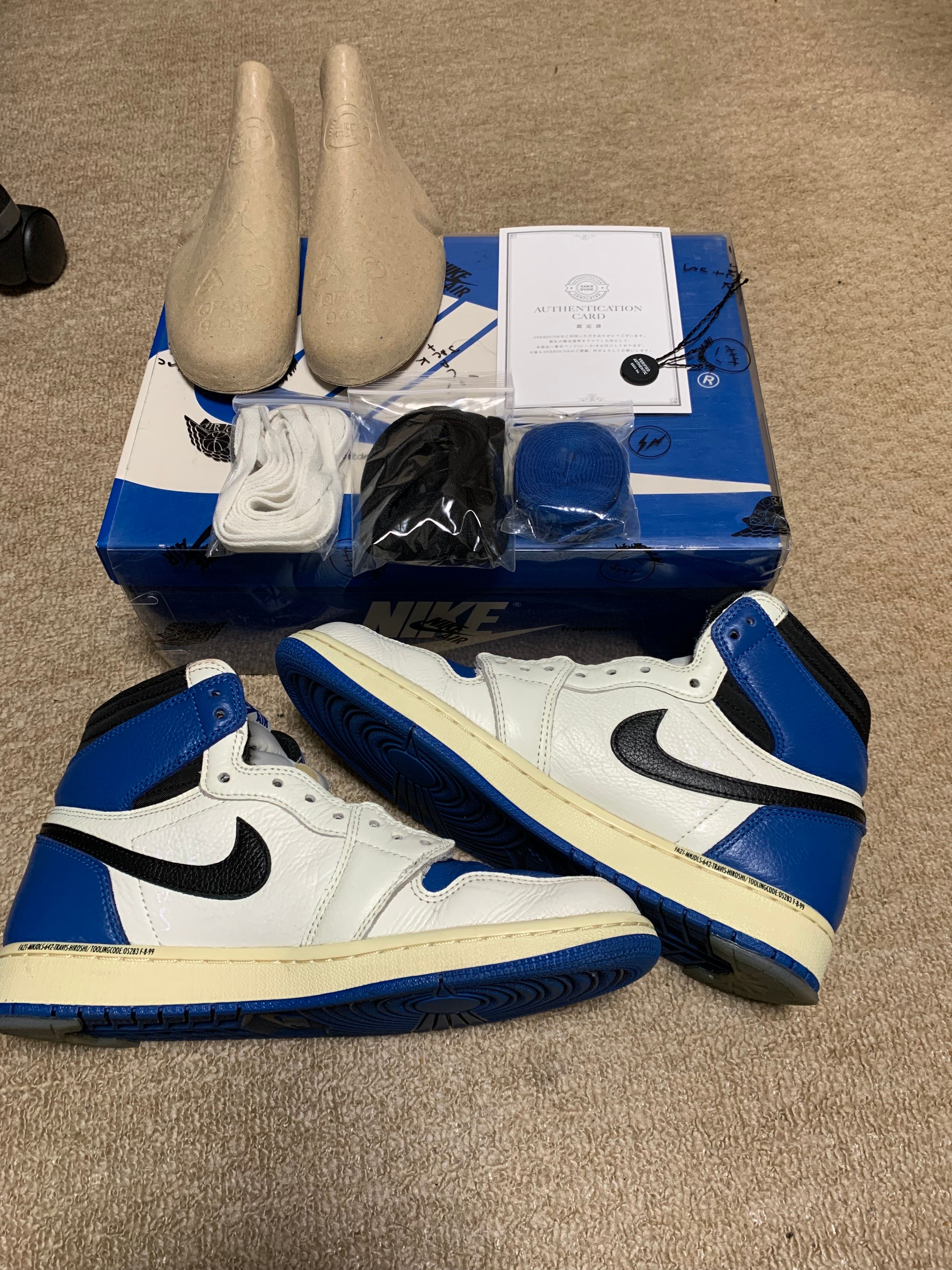 Travis Scott × fragment design × Nike Air Jordan 1 Retro High OG SP "Military Blue"