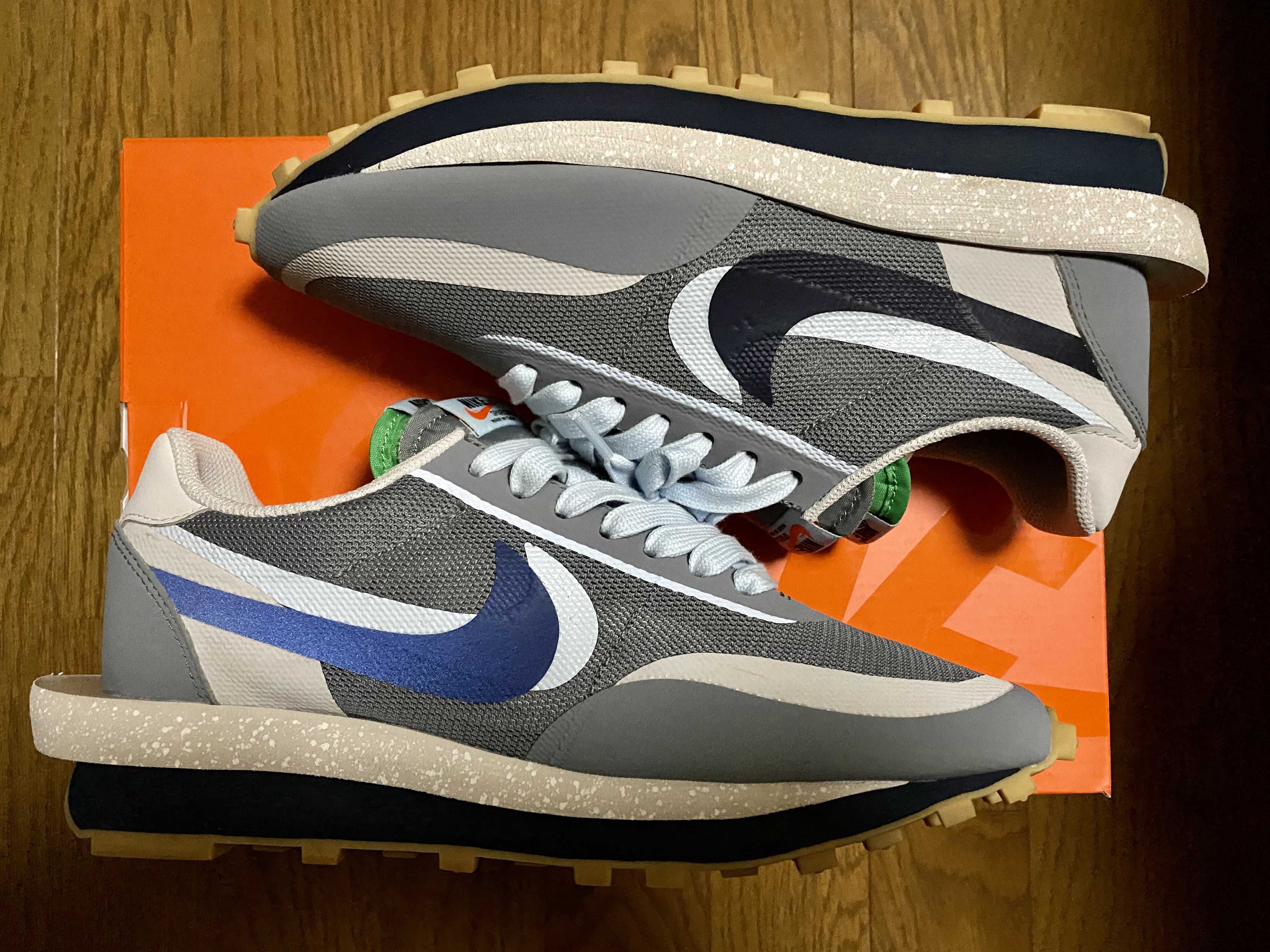 CLOT × Sacai × Nike LD Waffle "Grey Obsidian/Cool Grey"