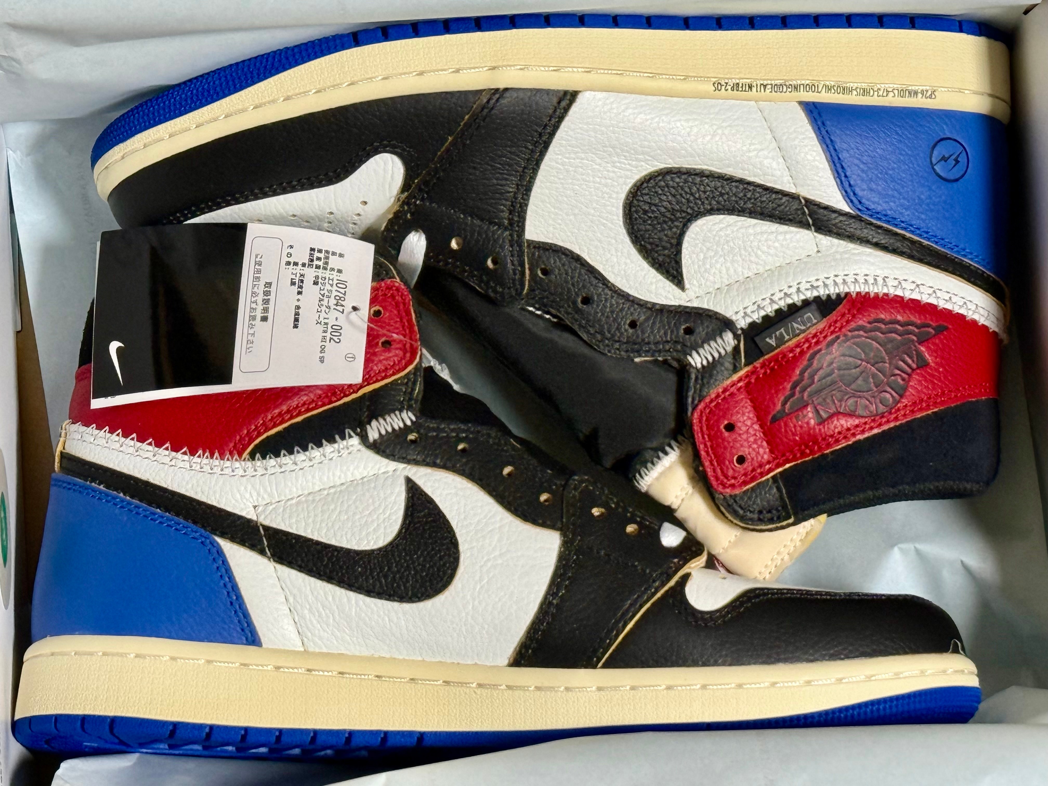 fragment design × UNION × Nike Air Jordan 1 High OG "Black/Varsity Red"