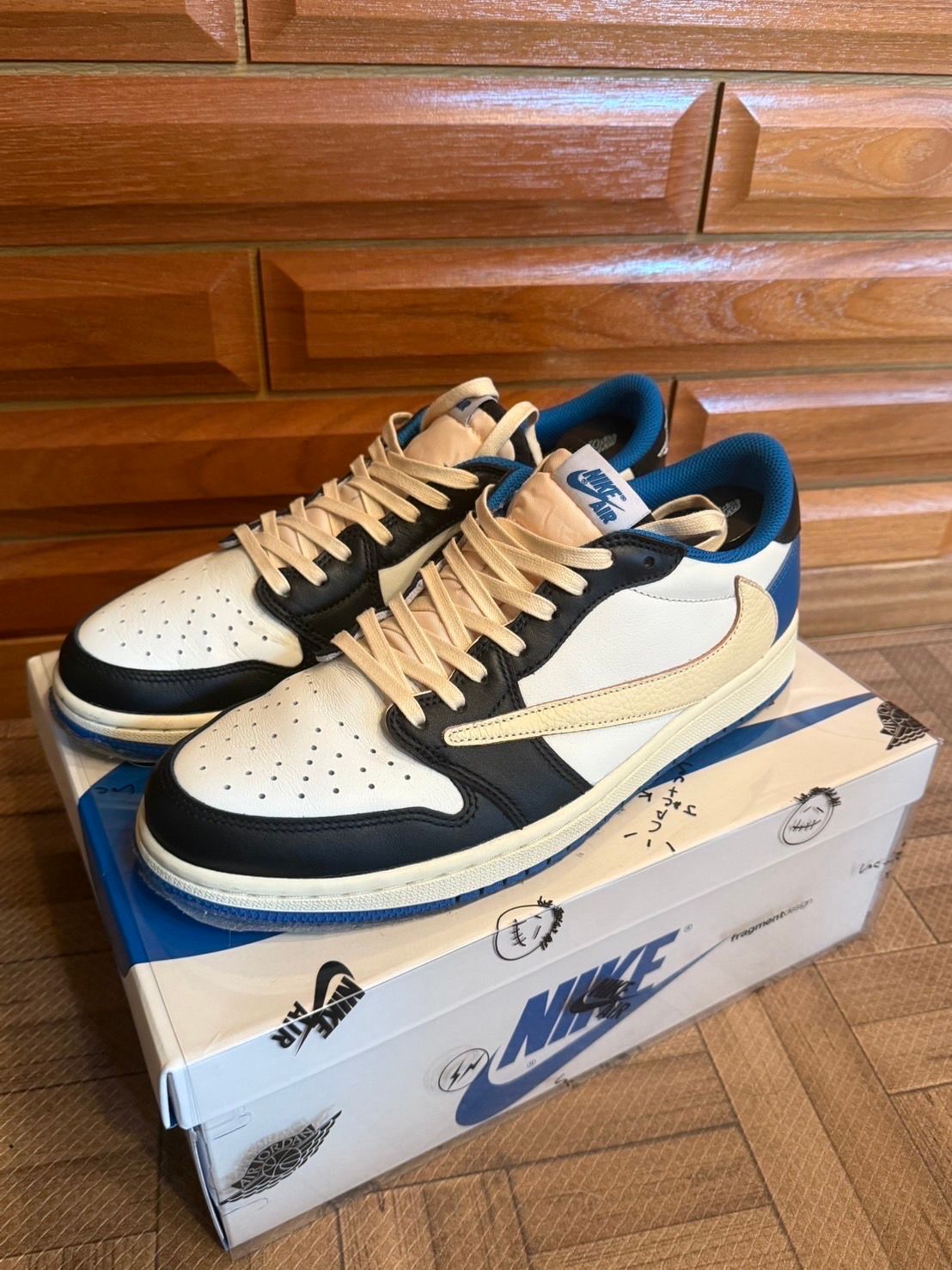 Travis Scott × fragment design × Nike Air Jordan 1 Low OG SP "Military Blue"