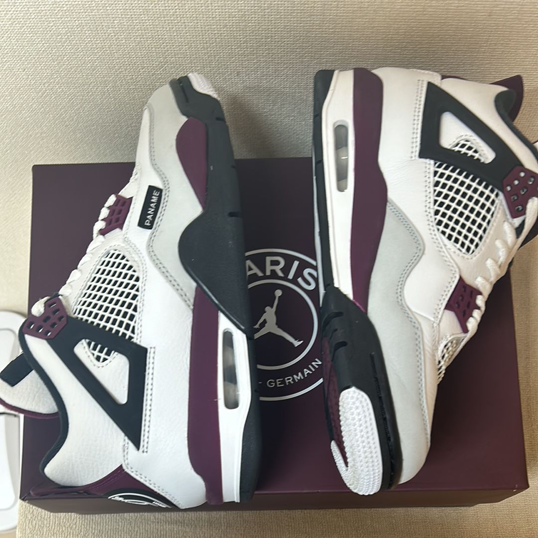 Paris Saint Germain ×Nike Air Jordan 4 Retro "White/Bordeaux/Neutral Gray"