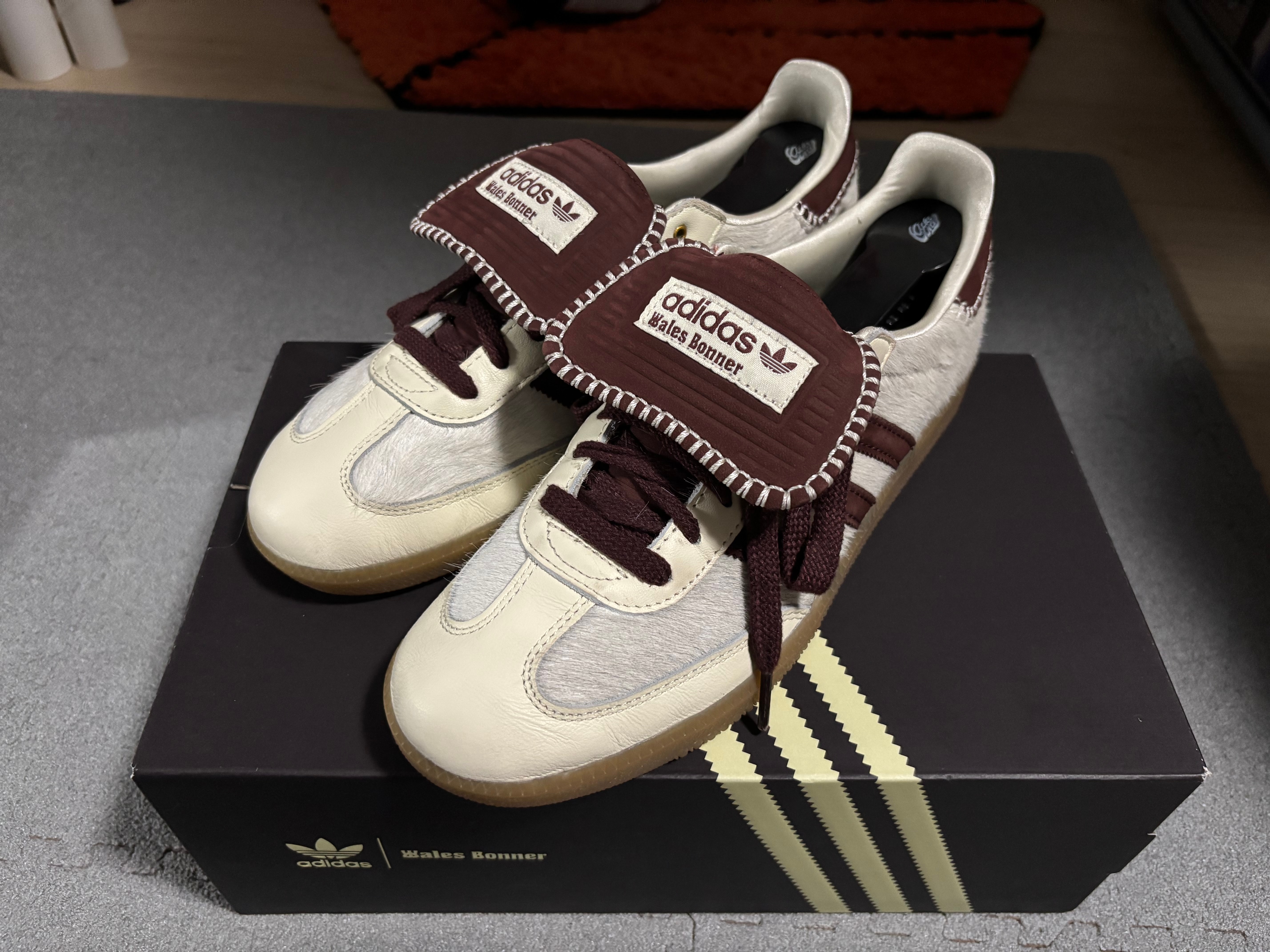 Wales Bonner × adidas Samba Pony Tonal Low "Cream White/Mystery Brown"