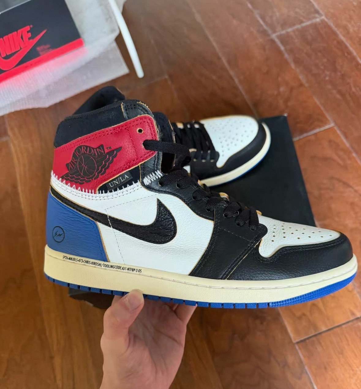 fragment design × UNION × Nike Air Jordan 1 High OG "Black/Varsity Red"