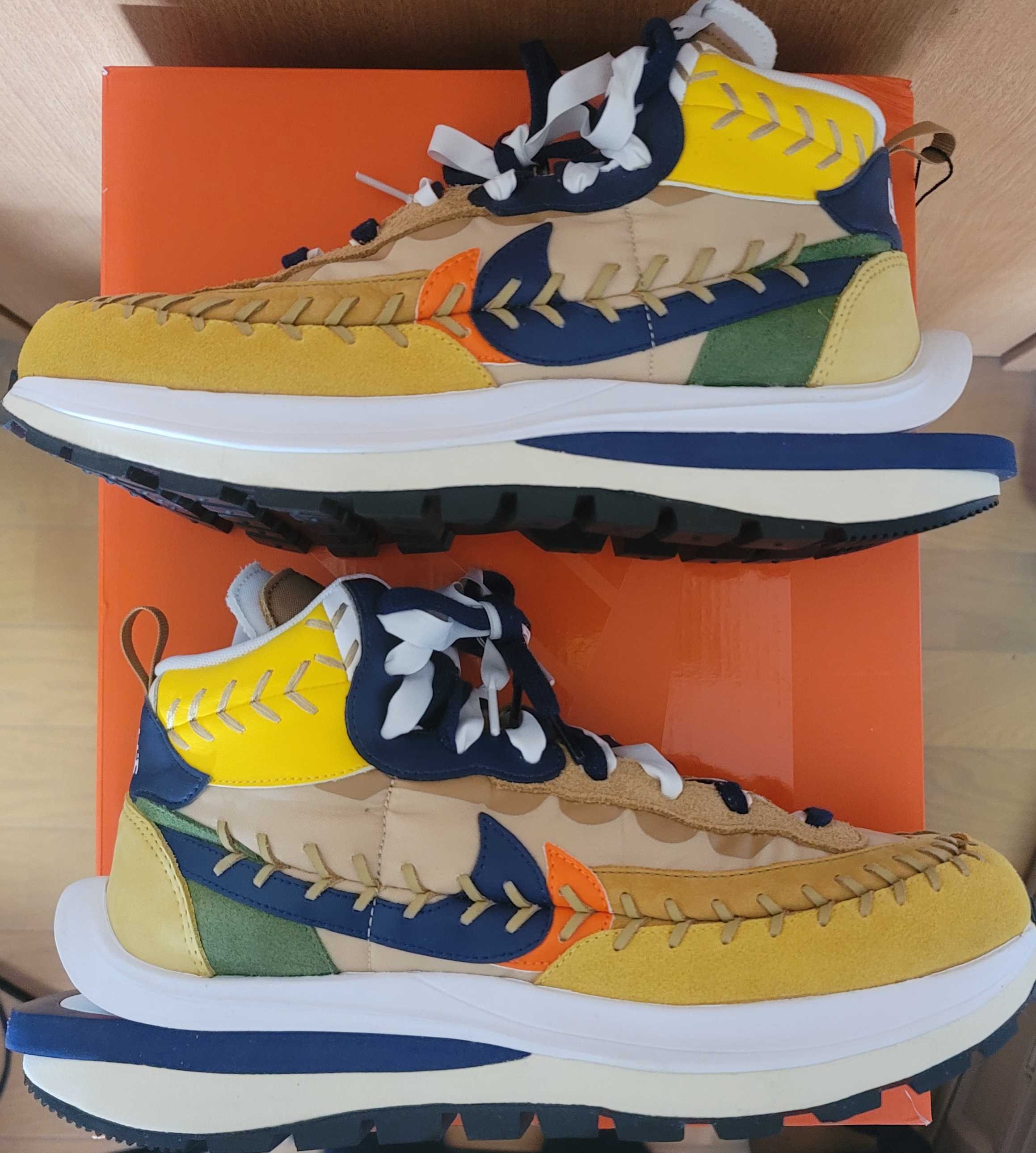 Jean-Paul Gaultier × sacai × Nike VaporWaffle "Sesame/Multi Color"