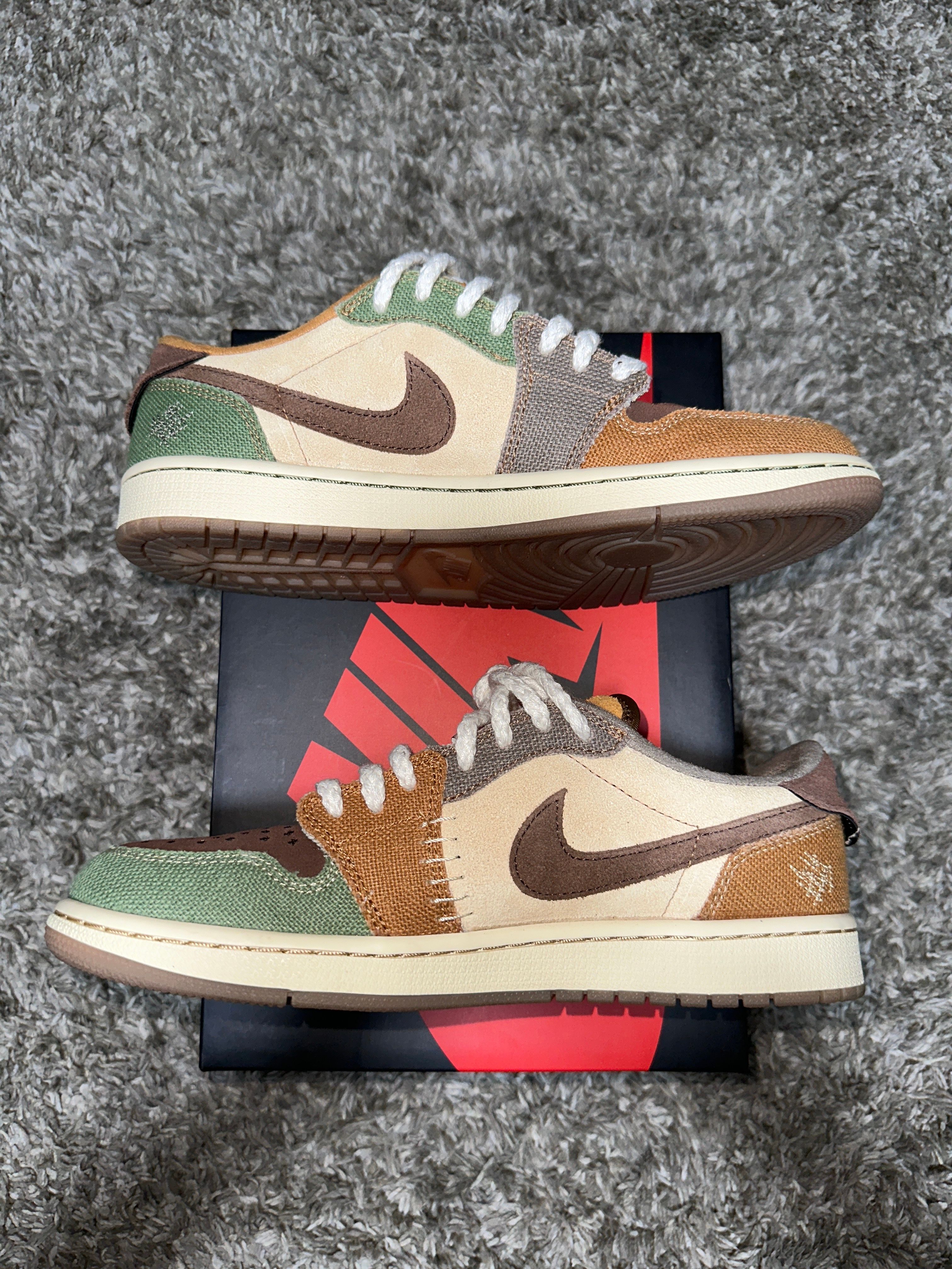 Zion Williamson × Nike Air Jordan 1 Low OG "Flax and Oil Green"