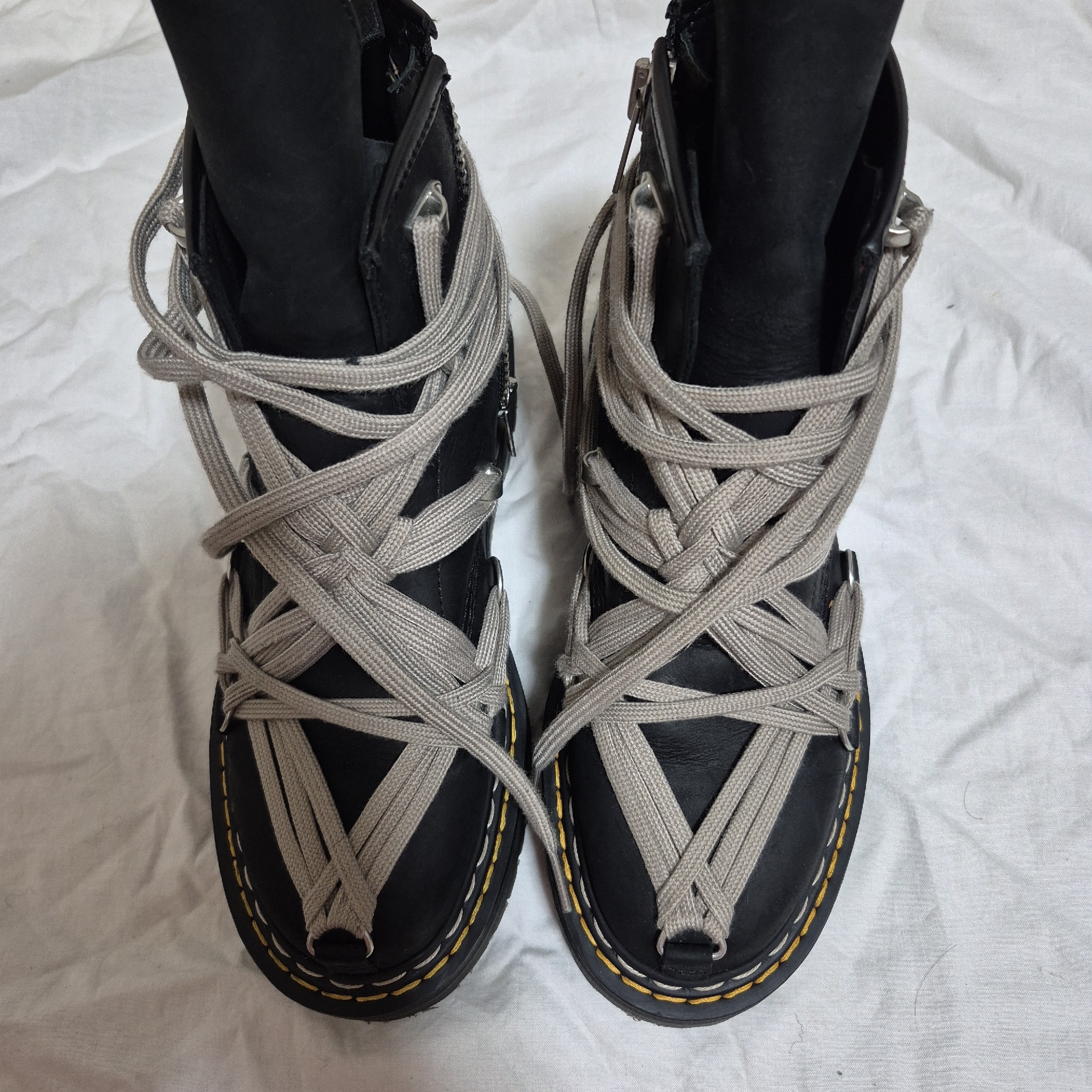 Rick Owens × Dr.Martens 1460 Quad Sole Megalace Boot "Black"