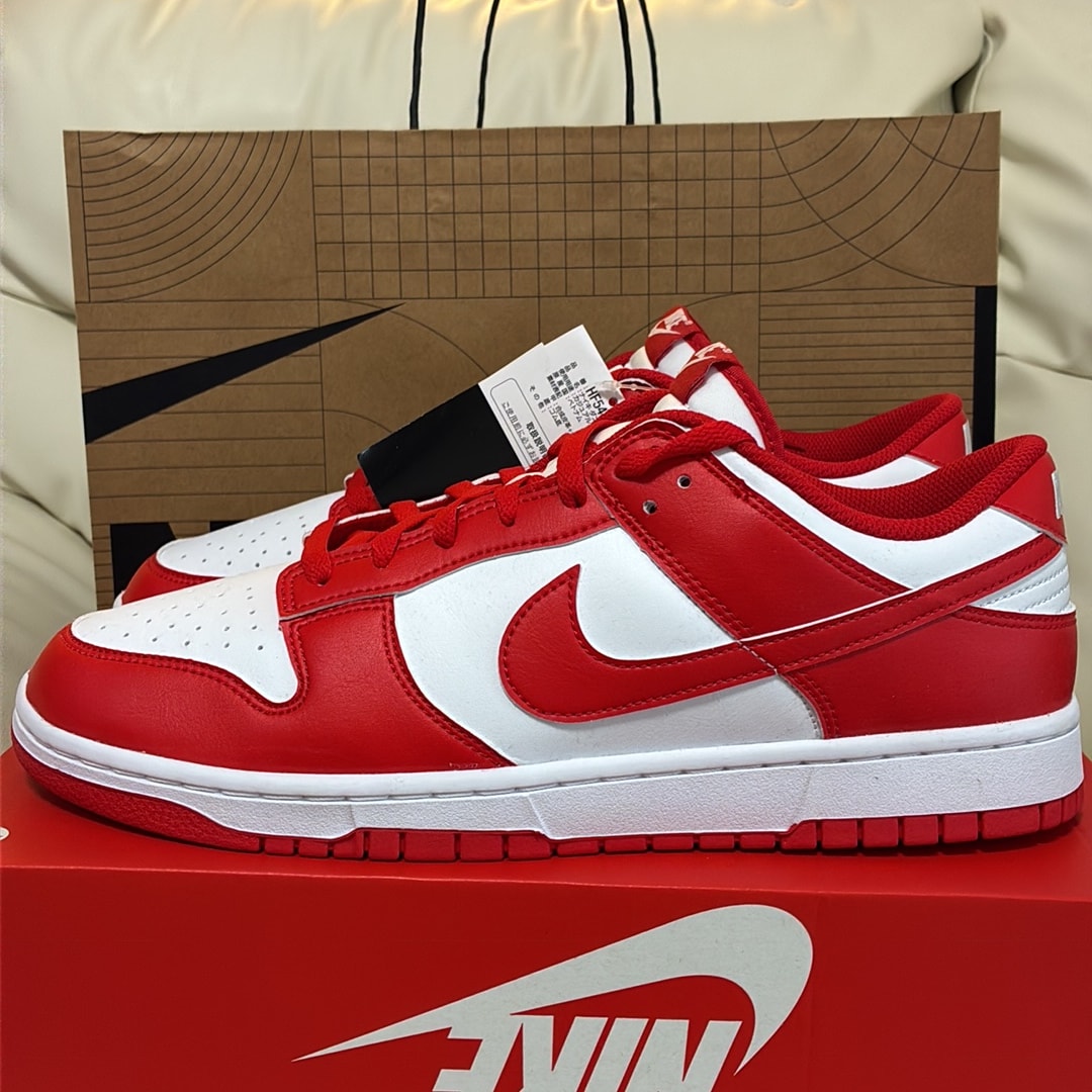 Nike Dunk Low Retro "White/White/UniversityRed"