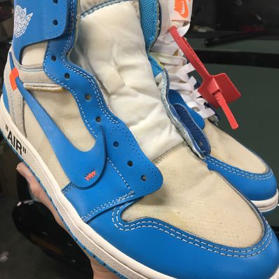 Off-White × Nike Air Jordan 1 High UNC "White/Dark Powder Blue"