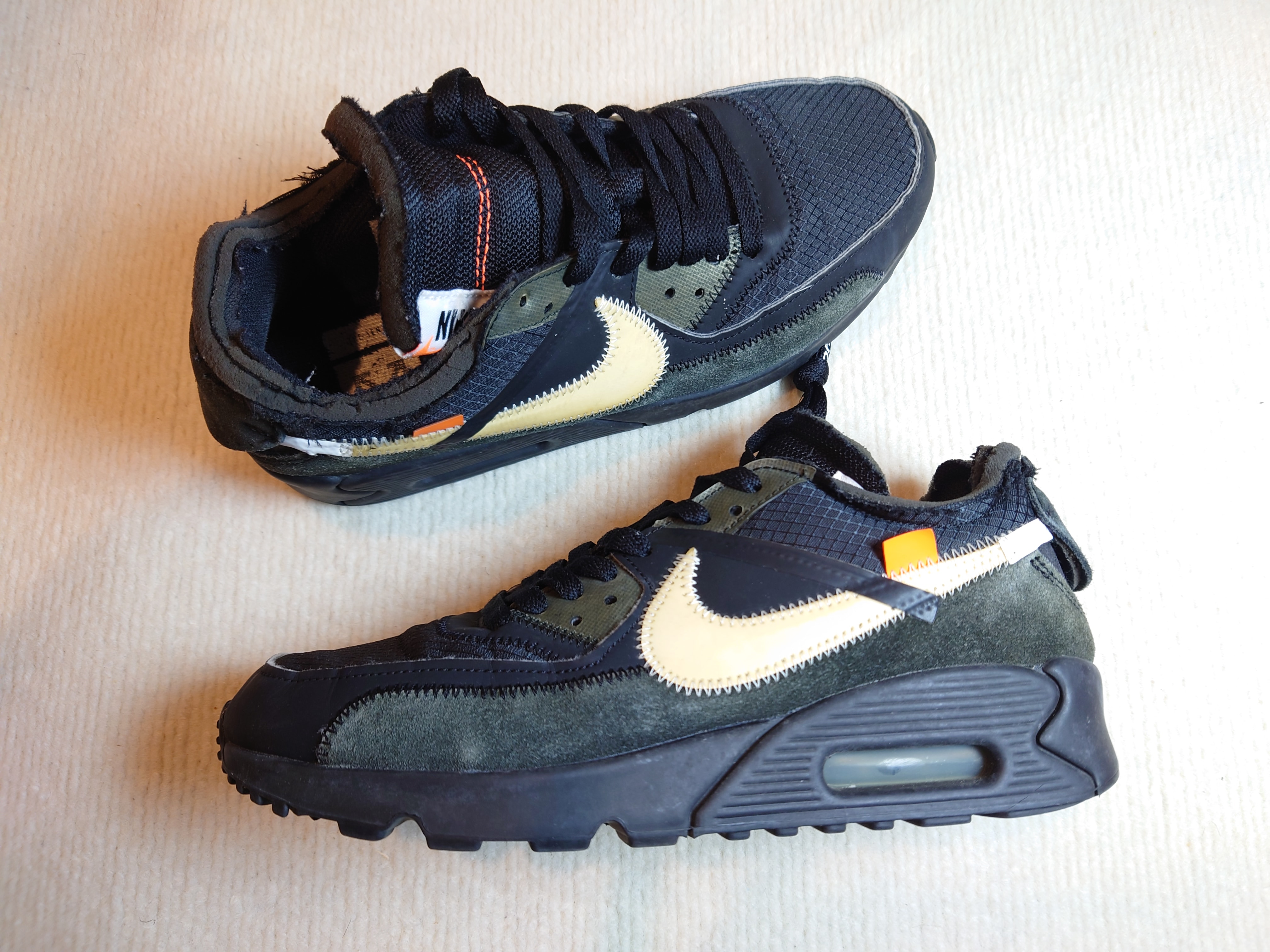 Off-White × Nike Air Max 90 "Black/Black-Cone-White"