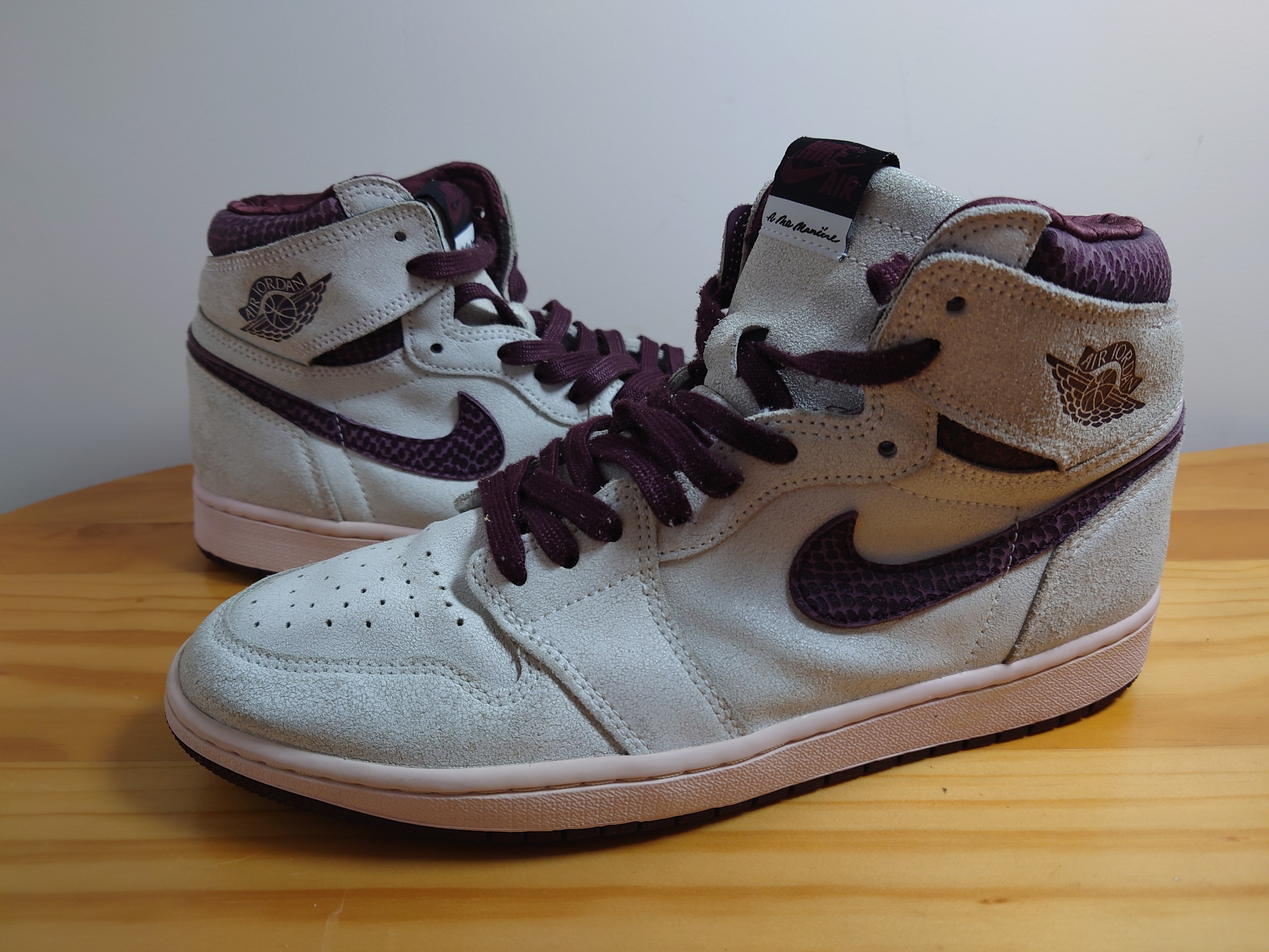 A Ma Maniere × Nike Air Jordan 1 Retro High OG "Sail and Burgundy"
