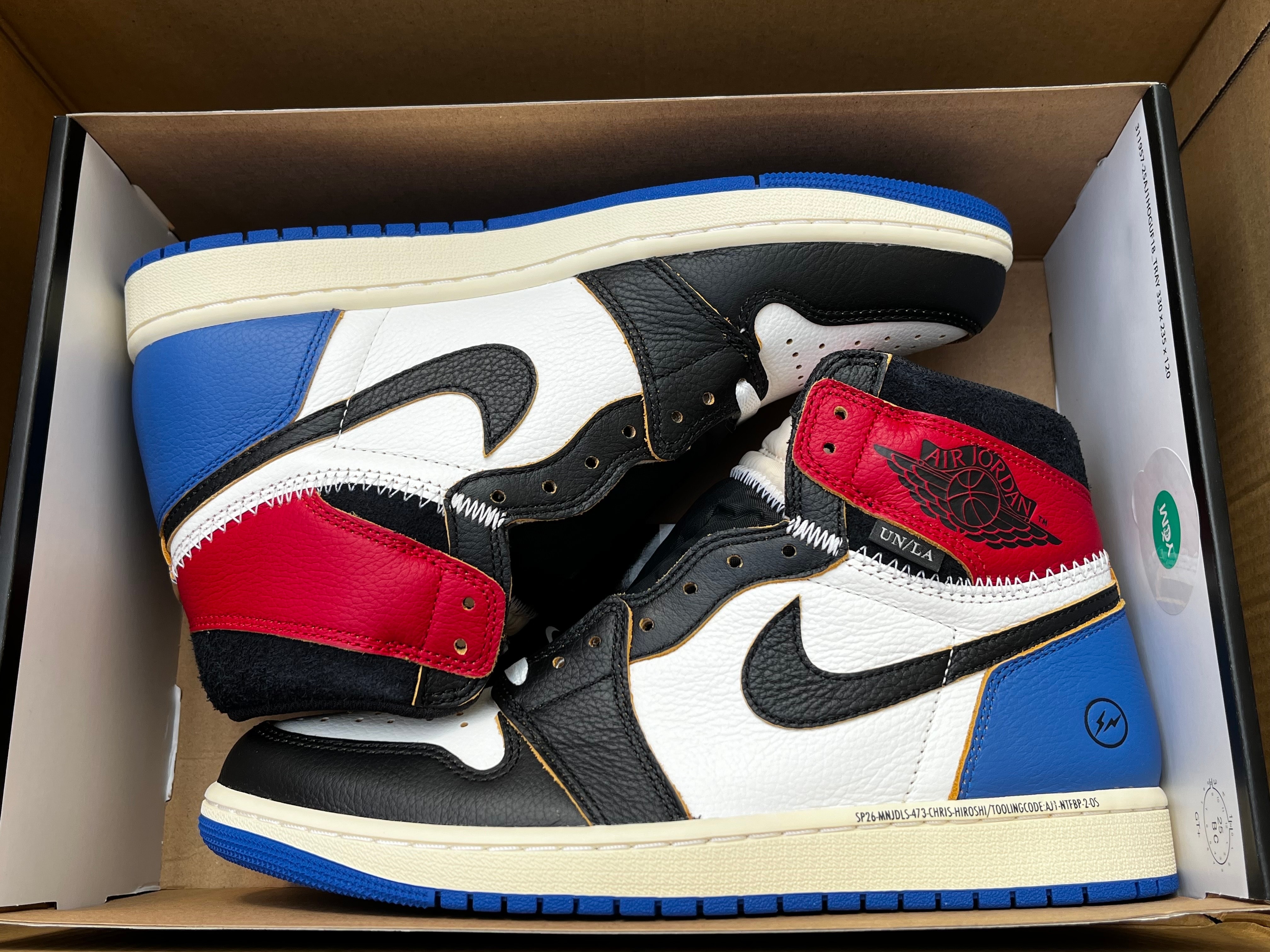 fragment design × UNION × Nike Air Jordan 1 High OG "Black/Varsity Red"