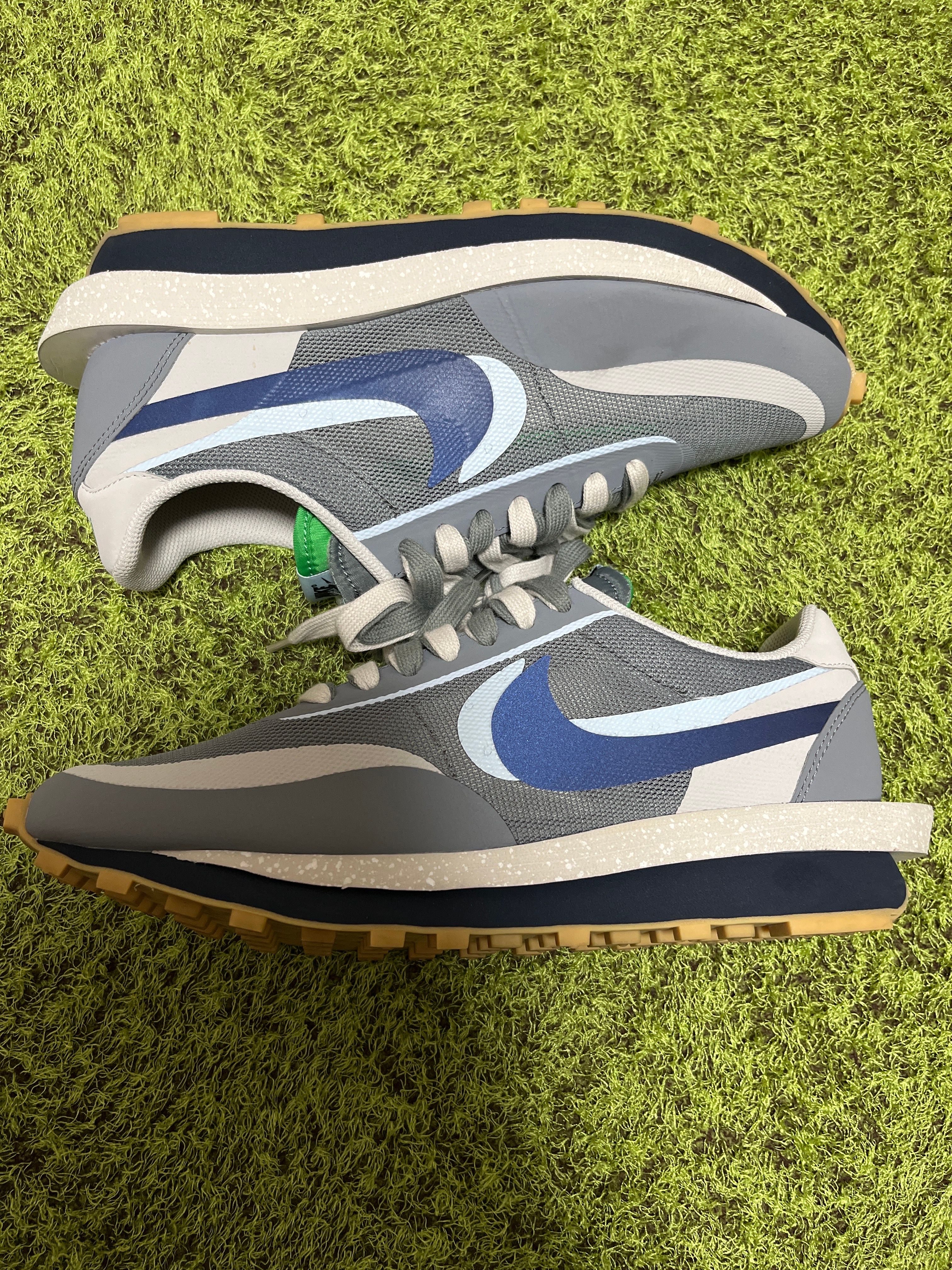 CLOT × Sacai × Nike LD Waffle "Grey Obsidian/Cool Grey"