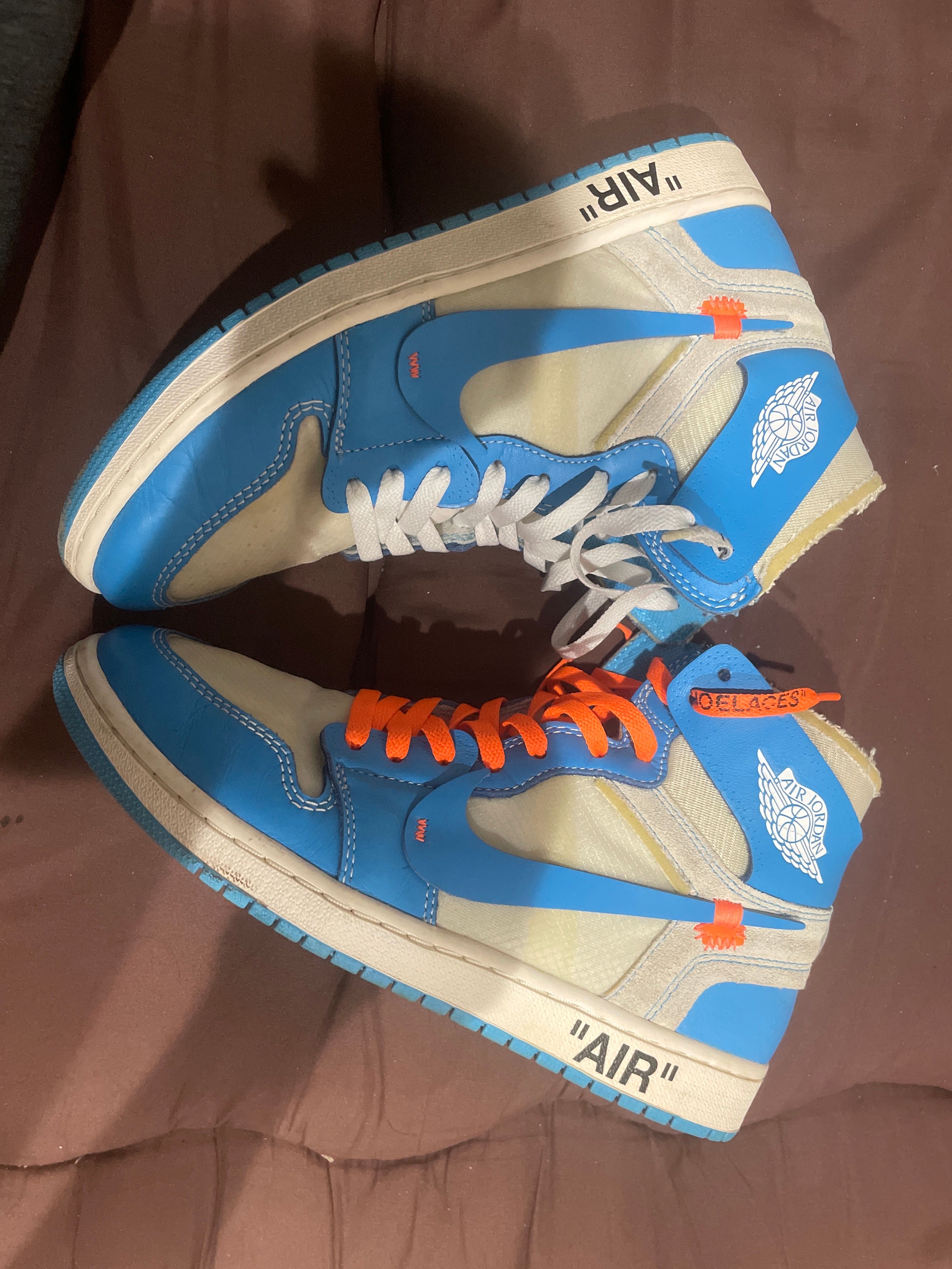 Off-White × Nike Air Jordan 1 High UNC "White/Dark Powder Blue"
