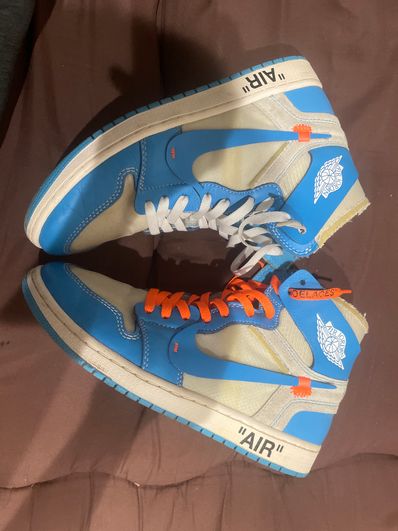 Off-White × Nike Air Jordan 1 High UNC "White/Dark Powder Blue"