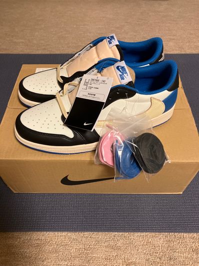Travis Scott × fragment design × Nike Air Jordan 1 Low OG SP "Military Blue"