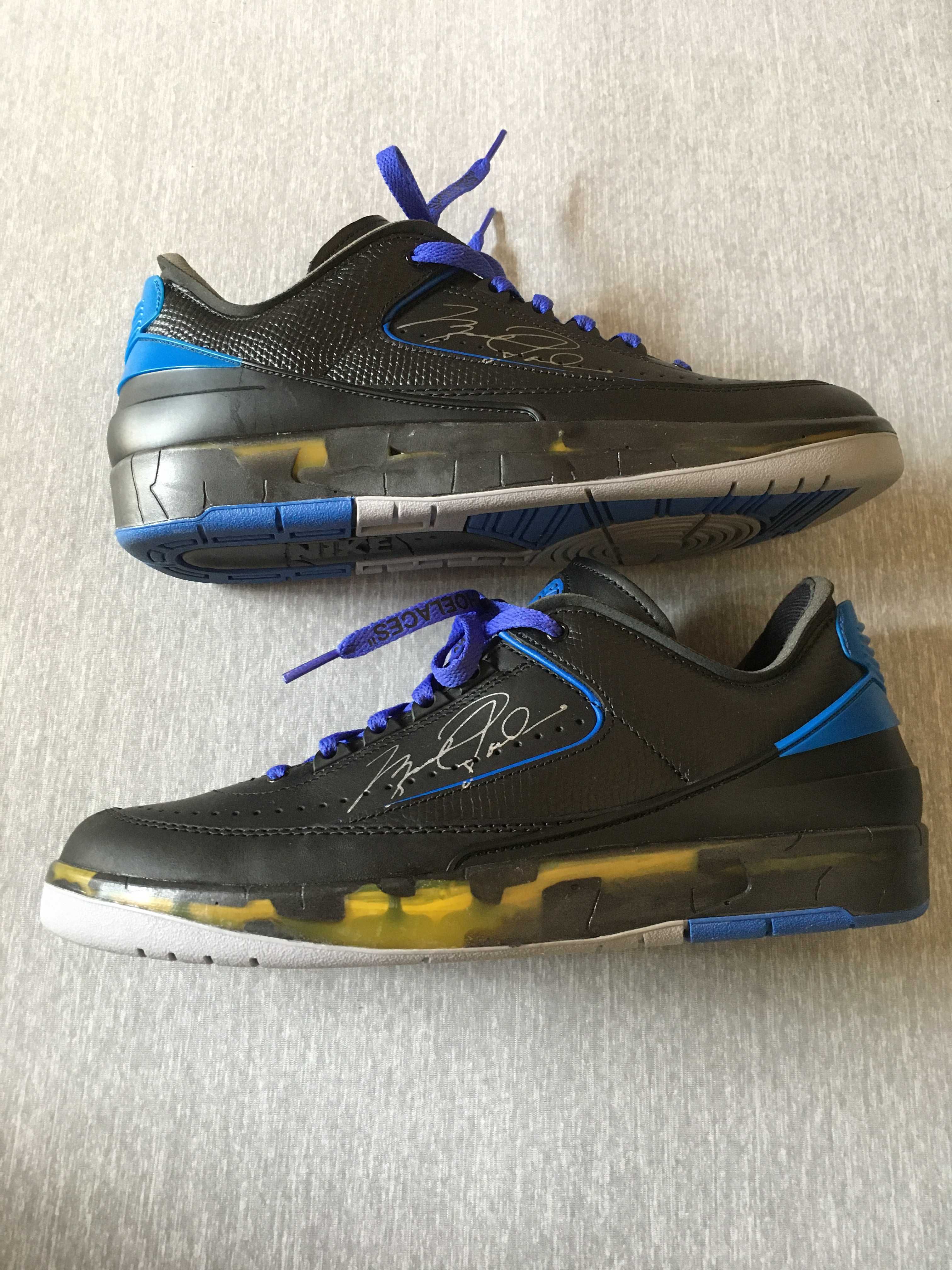 Off-White × Nike Air Jordan 2 Low "Black and Varsity Royal"