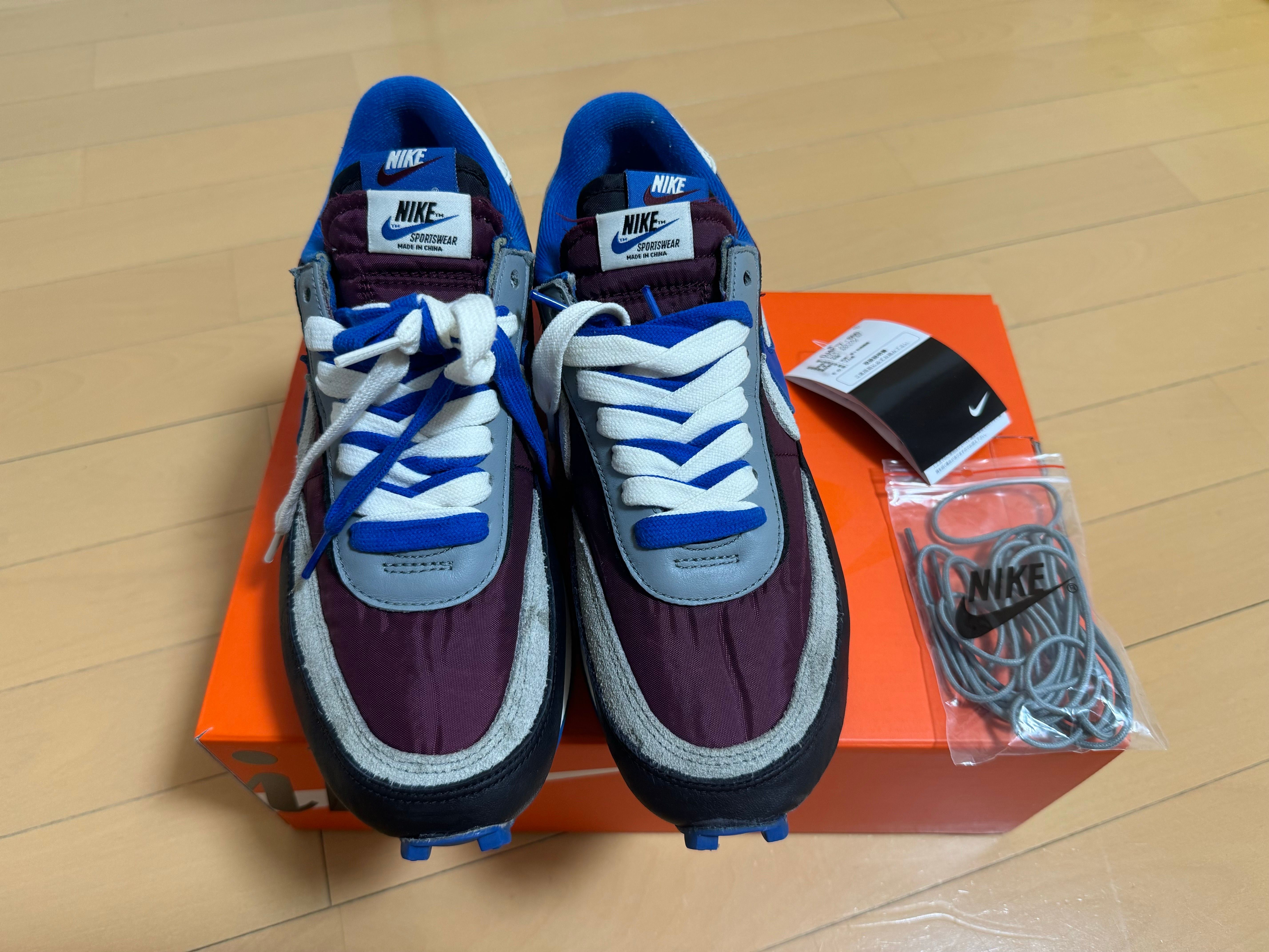 UNDERCOVER × sacai × Nike LD Waffle "Night Maroon/Pale Ivory-Ground Grey-Team Royal"