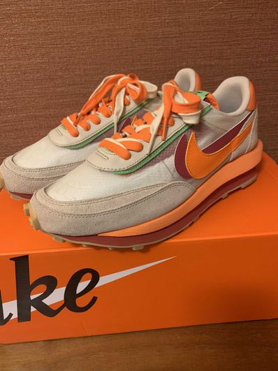 CLOT × Sacai × Nike LD Waffle "Orange Blaze"