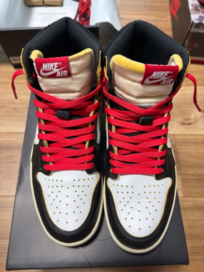 fragment design × UNION × Nike Air Jordan 1 High OG "Black/Varsity Red"