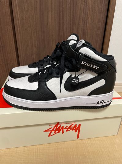Stussy × Nike Air Force 1 Mid "Black and Light Bone"