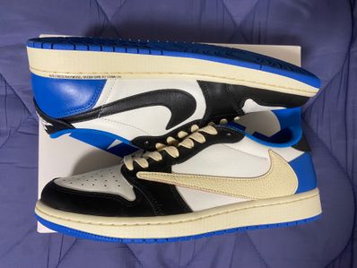 Travis Scott × fragment design × Nike Air Jordan 1 Low OG SP "Military Blue"