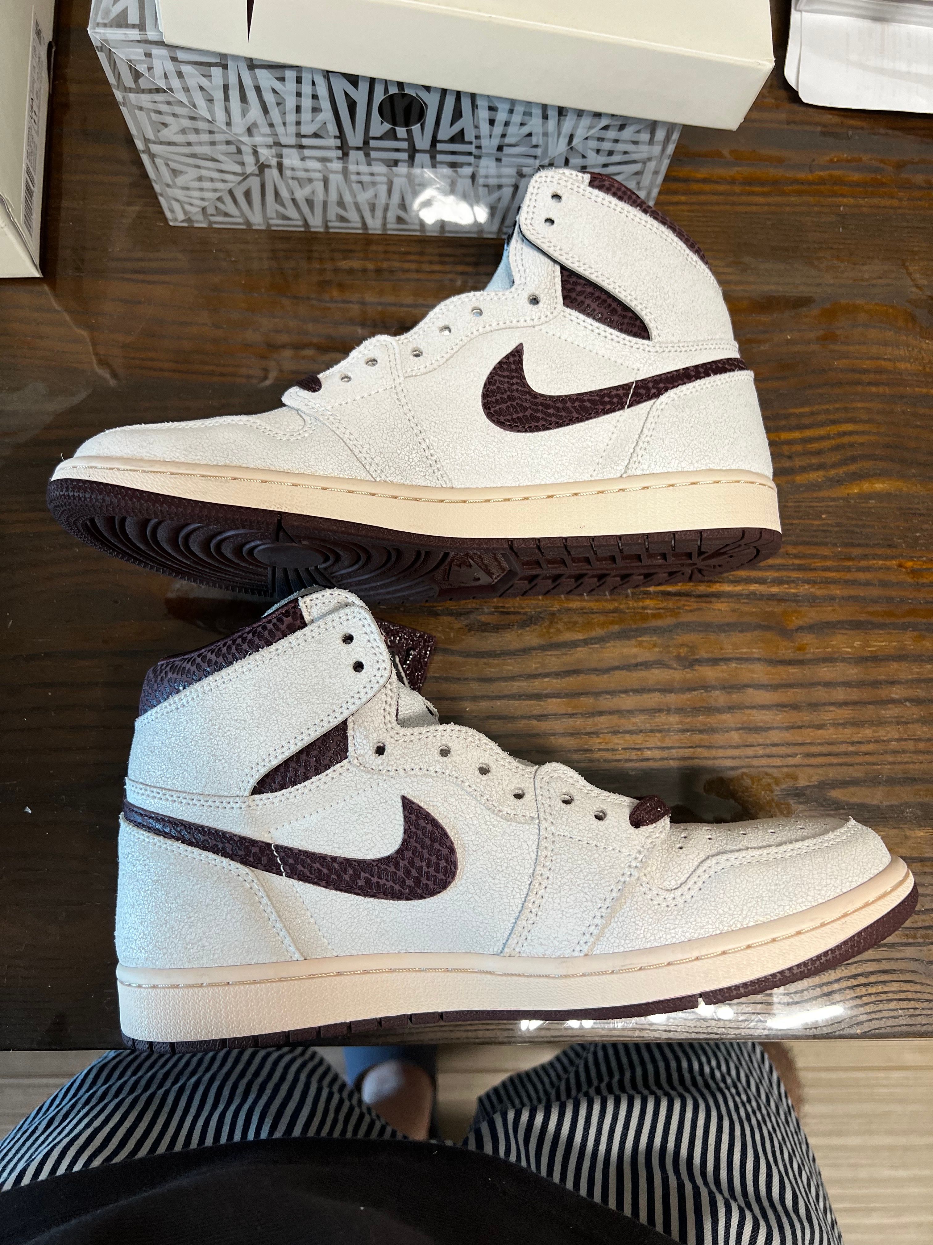 A Ma Maniere × Nike Air Jordan 1 Retro High OG "Sail and Burgundy"